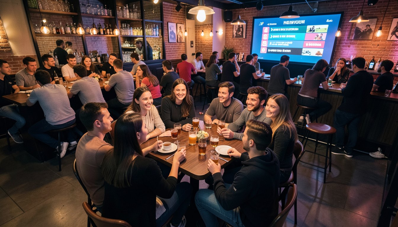 Команда играет в квиз